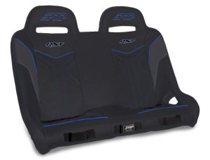 Polaris RZR XP4 Turbo S Rear Suspension Bench Seat - PRP Seats - RST - Black/Blue - `19-`21
